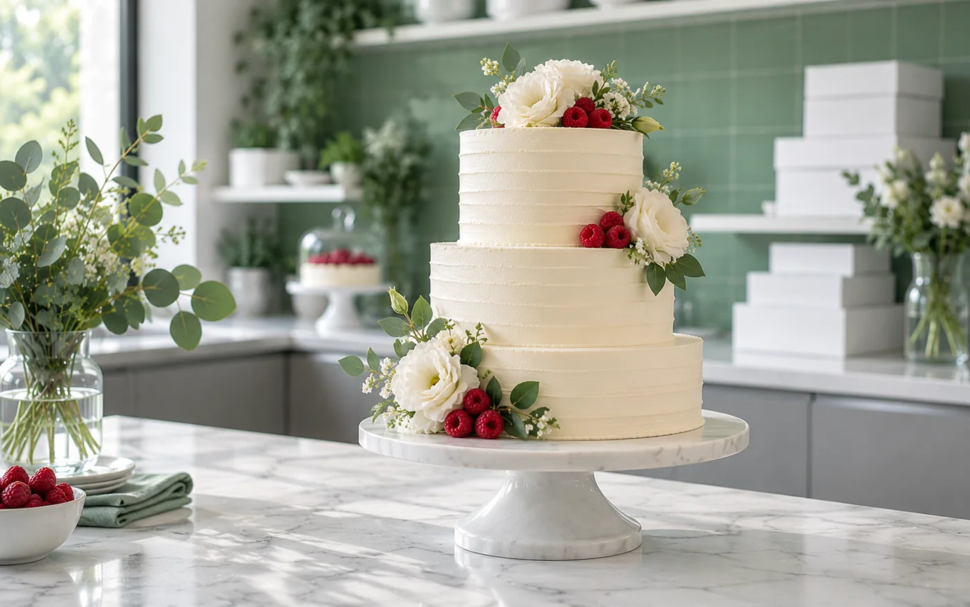 Bolo de casamento em doceria, encomenda que o cliente pesquisa no site antes de fechar