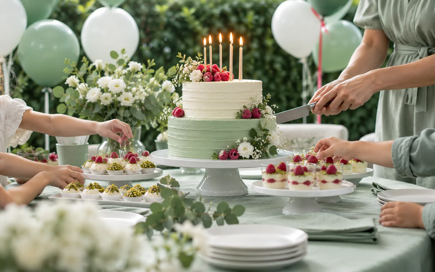 Festa de aniversário com bolo de doceria, ocasião que se repete e gera novas encomendas